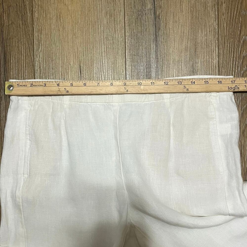 J Jill Love Linen Cropped Pull On Pants S Tall Pockets White Beach Minimalist - Picture 5 of 6